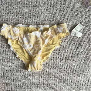 Yellow Floral Lace Bikini Bottoms